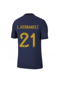 Frankrike Lucas Hernandez #21 Fotballdrakt Hjemme Klær VM 2022 Korte ermer